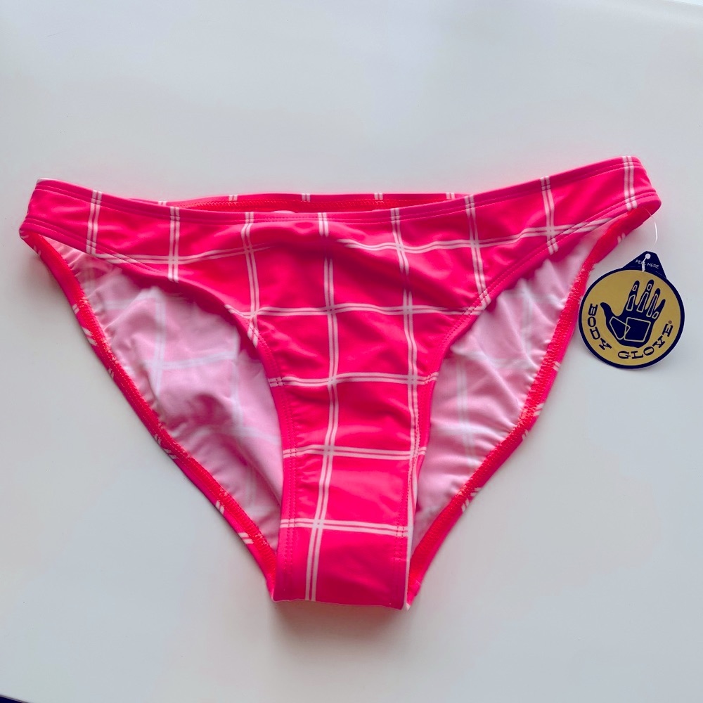 BODY GLOVE Fabulush. Pink Plaid Bikini Bottom. NWT   LARGE